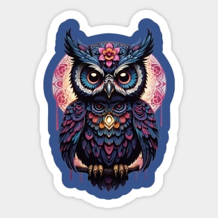 Owl Dia De Los Muertos Sticker